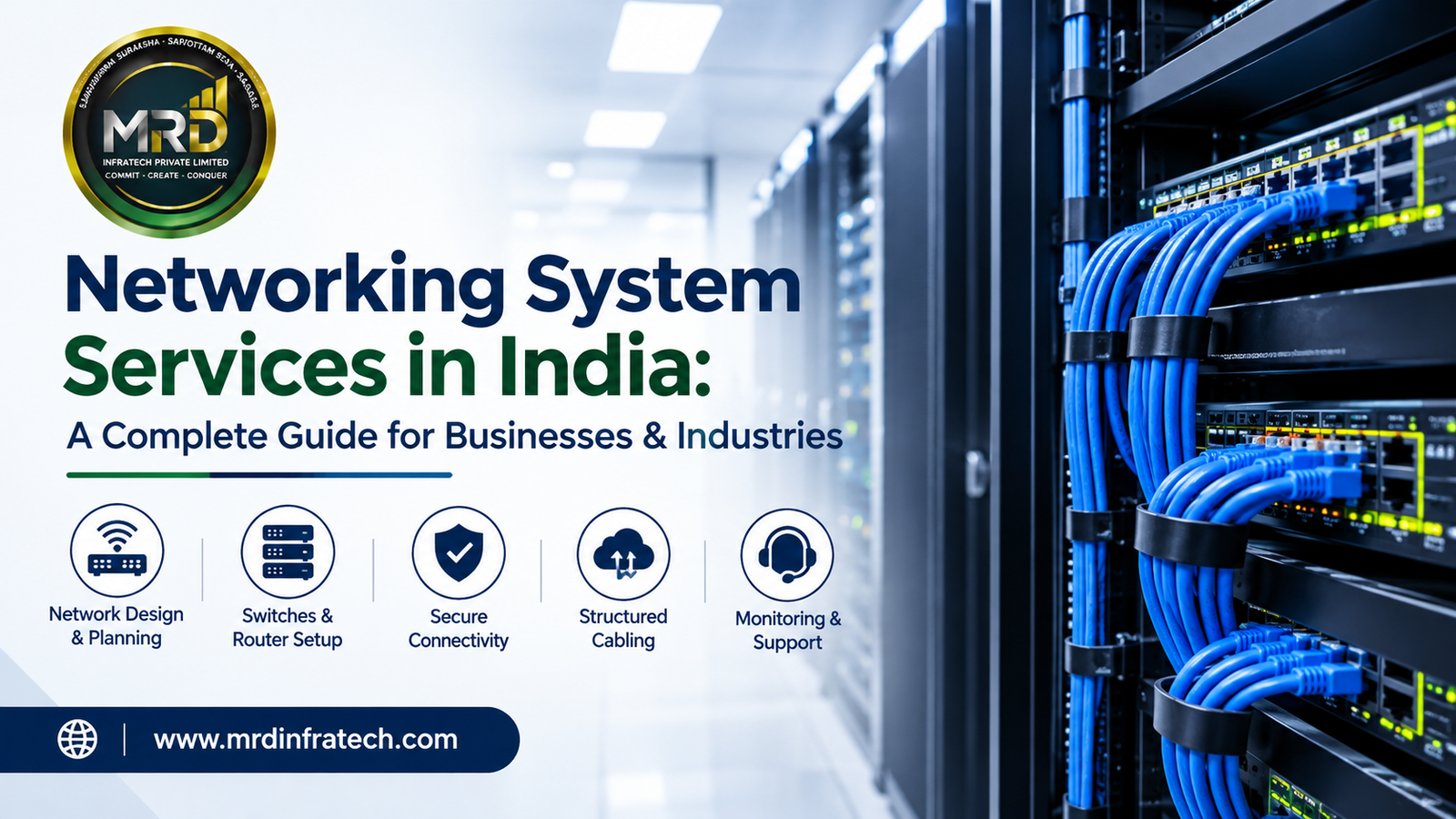 Networking system services in India with structured cabling and network rack installation by MRD Infratech